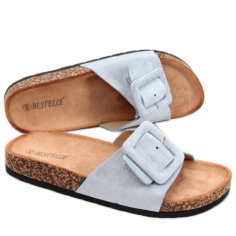 Korkové pantofle Priya Blue modrý Korkové pantofle Priya Blue modrý