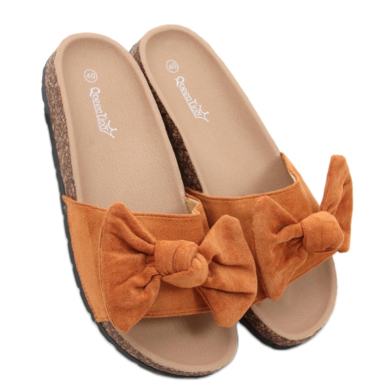 Korkové pantofle Kiara Camel hnědý