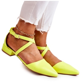 WS1 Kožené Lodičky Na Nízkých Podpatcích žlutá Giovanna vícebarevný
