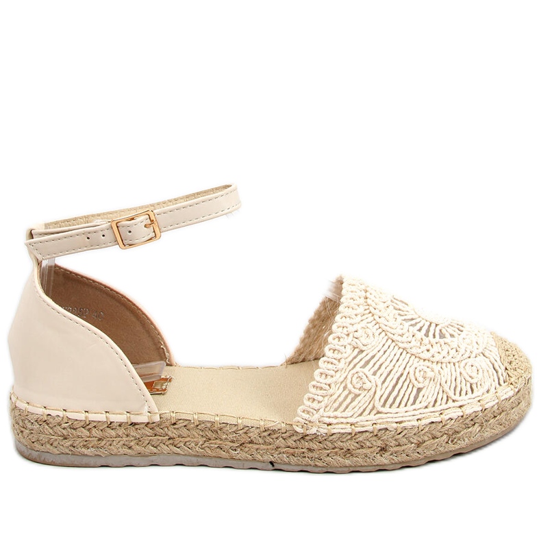 Jasmínově béžové prolamované espadrilky béžový Jasmínově béžové prolamované espadrilky béžový