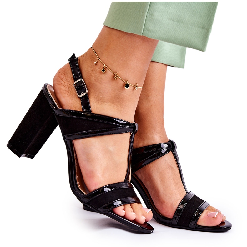 PG1 Módní Kožené Sandály Na Baru Black Passion černá