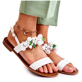 WS1 Módní sandály s bílými korálky Hally WS1 Módní sandály s bílými korálky Hally