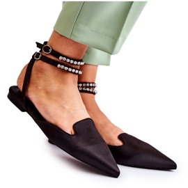 WS1 Černé dámské sandály Amisha se špicovou špičkou černá