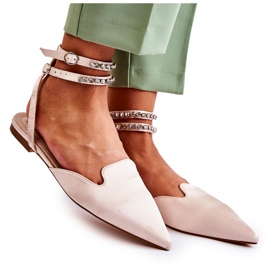 WS1 Dámské sandály se špičkou v béžové Amisha béžový