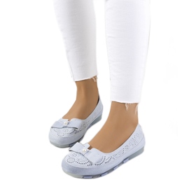 Modré kožené mokasíny Catania modrý Modré kožené mokasíny Catania modrý