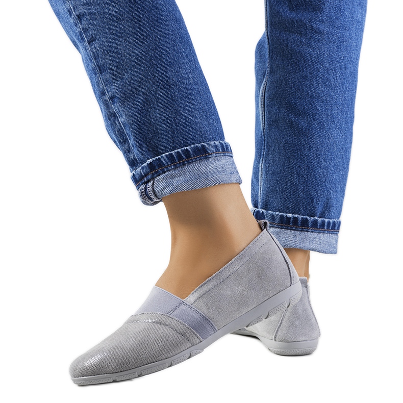 Kožené tenisky Grey Boirs šedá