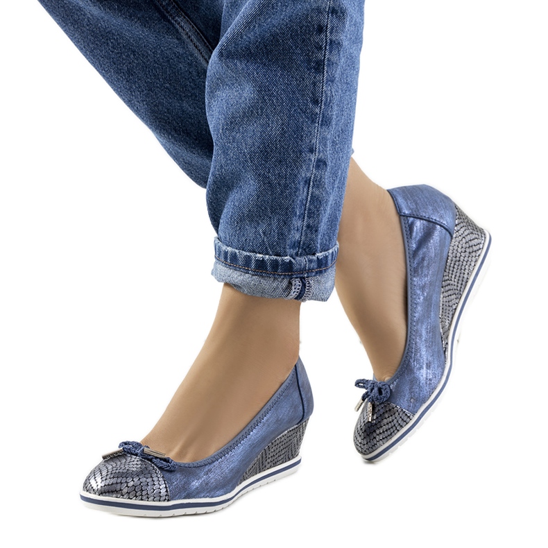 Modré tenisky na klínku Blance modrý