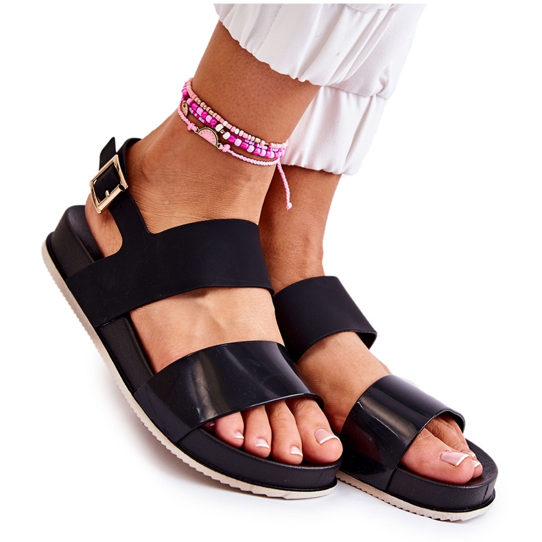 PG1 Gumové Sandály Na Černé Platformě Kathia černá