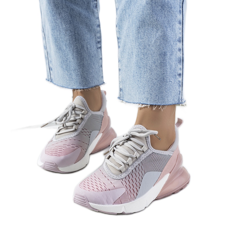 Šedé sportovní tenisky od Glaner růžový šedá