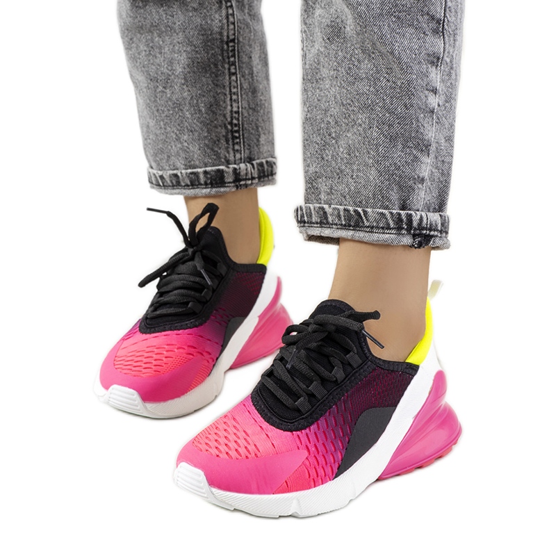 PA1 Černé sportovní tenisky Glaner černá růžový