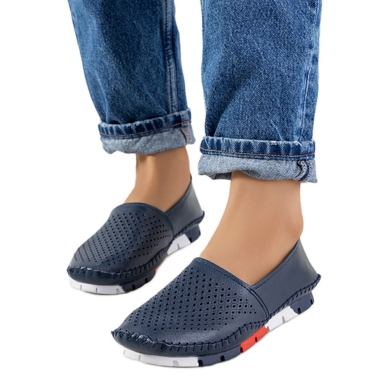 Mokasíny Piron v tmavě modré barvě námořnická modrá