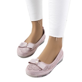 Růžové kožené mokasíny Catania růžový Růžové kožené mokasíny Catania růžový