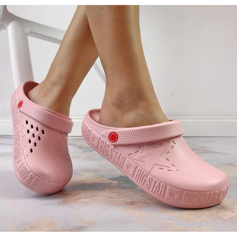 Dámské růžové pantofle kroks růžové Big Star II275008 růžový