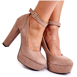 WS1 Semišové lodičky Na Béžové Gottie Platformě béžový WS1 Semišové lodičky Na Béžové Gottie Platformě béžový