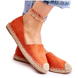 PG1 Klasické dámské oranžové semišové espadrilky Clarice pomerančový