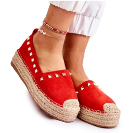 WT1 Dámské espadrilky s červenými cvočky Laross