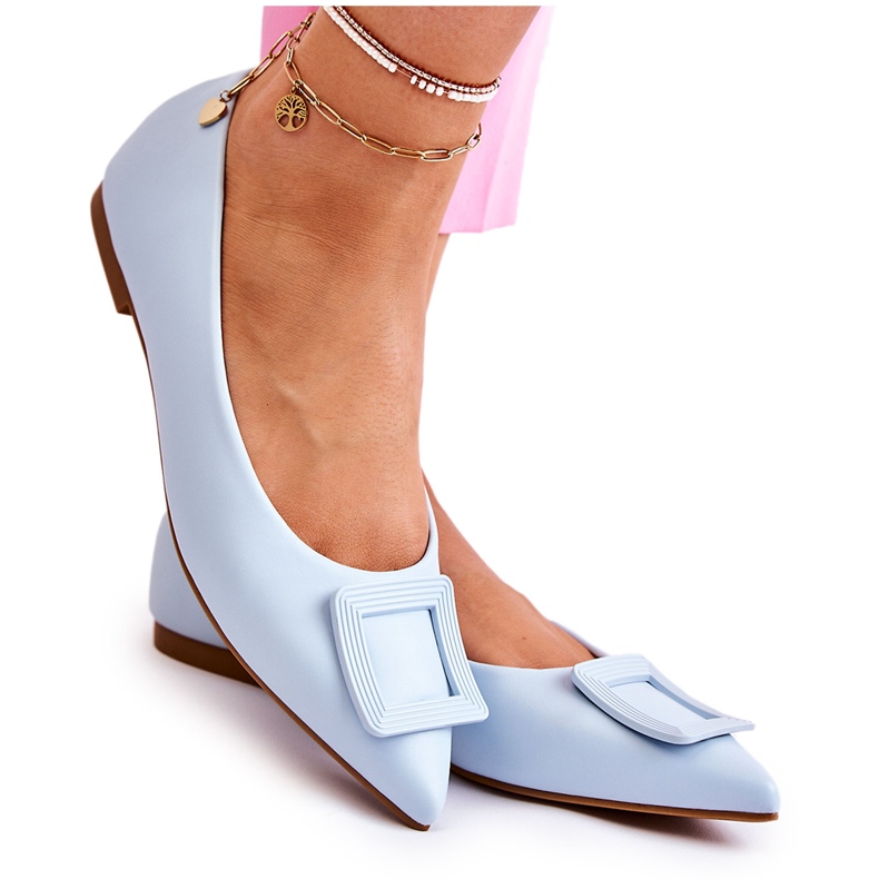 WS1 Kožené Baleríny S Modrým Ornamentem Simone Spitz