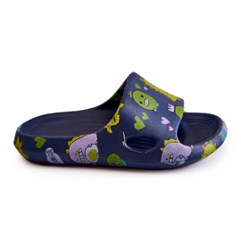 WJ1 Lehké dětské pantofle Dinosauři Astro Navy Blue námořnická modř
