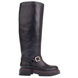 Marco Shoes Trapperové boty se širším svrškem černý