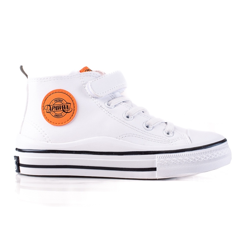 Dětské vysoké tenisky Shelovet z ekologické kůže v bílé barvě bílý