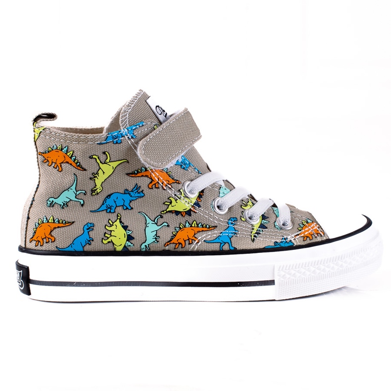 Vysoké tenisky pro kluky Shelovet šedé dinosaury šedá