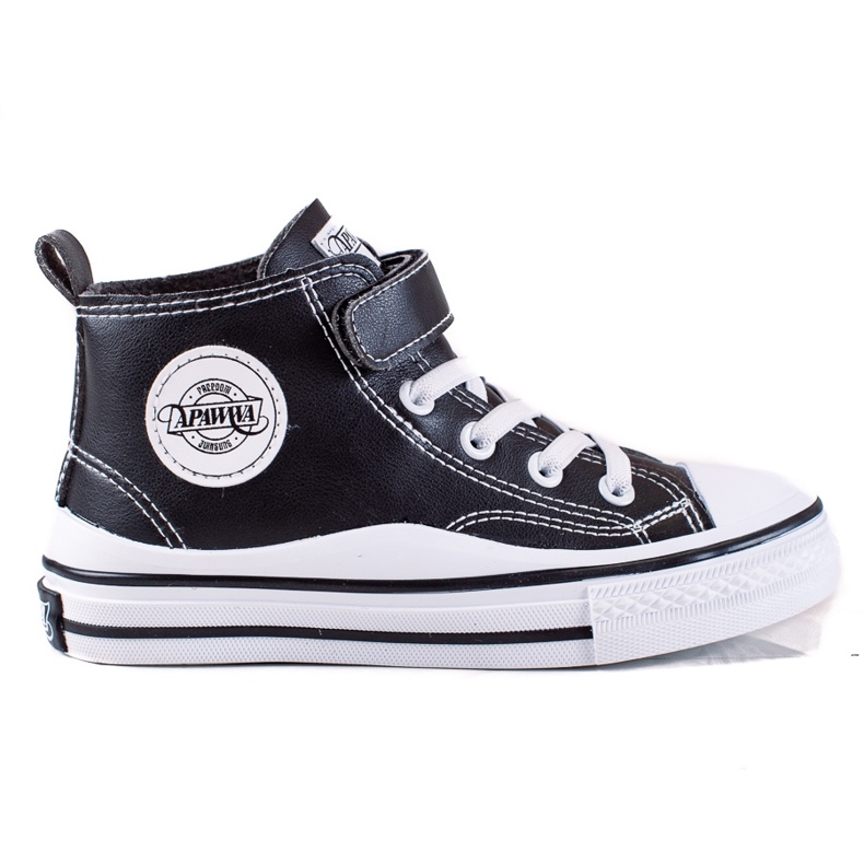 Dětské vysoké tenisky Shelovet z ekologické kůže v černé barvě černá černá