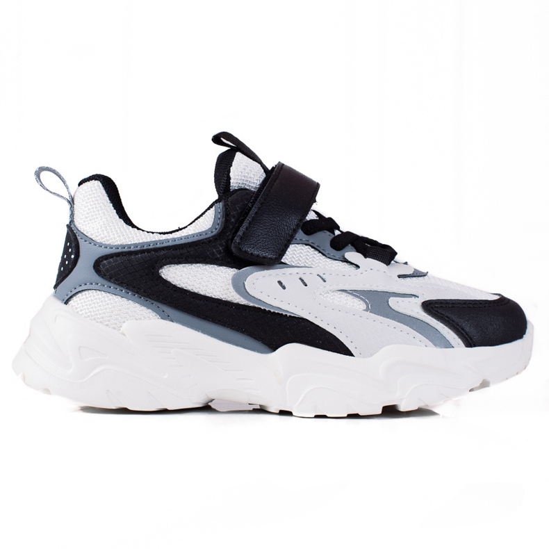 Dětské tenisky Shelovet na silné podrážce v černo-bílé barvě bílý černá šedá