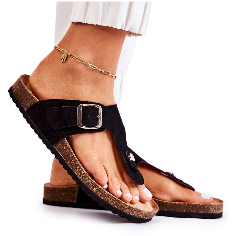 FB1 Dámské Pantofle Se Sponou Černá Elina