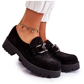 PL5 Módní semišové černé mokasíny Rayhan černý