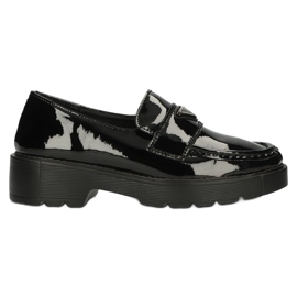 Lakované mokasíny Filippo DP3930/22 BK, černé černý