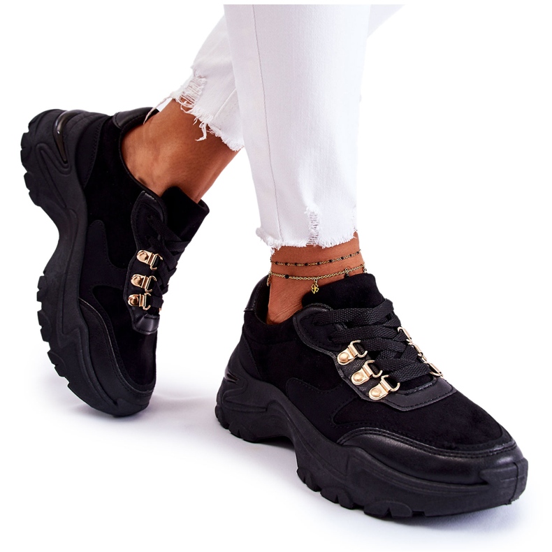 PG1 Dámské semišové sportovní boty tenisky Black Britany černá