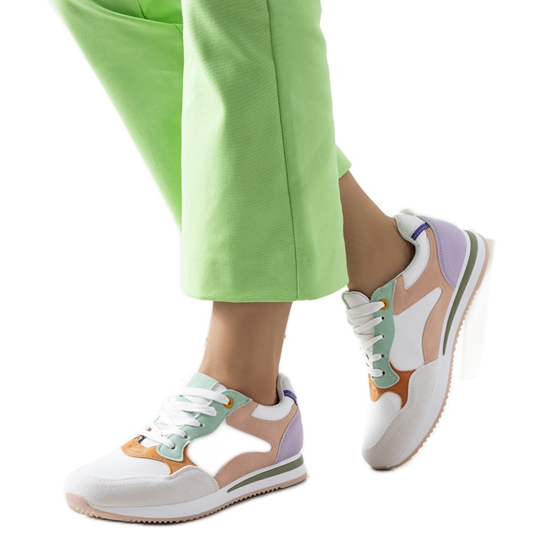 Dámské bílé a fialové tenisky Kindler bílý fialový růžový