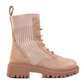 SHELOVET Béžové semišové uzlíkové tašky béžový