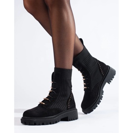 Černé semišové uzlíkové tašky černý