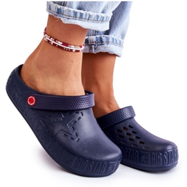 Dámské světlé pantofle Kroks Big Star II275002 Navy Blue modrý