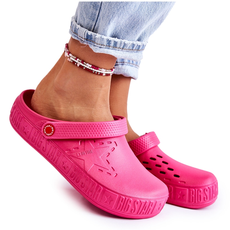 Dámské lehké pantofle Kroks Big Star II275007 Fuchsia růžový