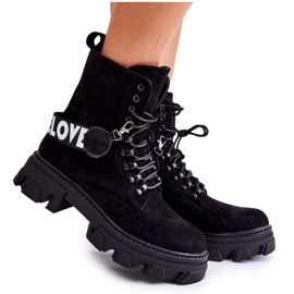 Semišové Vysoké Boty S Black Danity Oteplením černá Semišové Vysoké Boty S Black Danity Oteplením černá