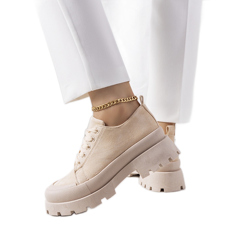 BM Béžové tenisky na platformě Dearth béžový