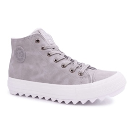 Dámské tenisky Big Star High Warm Grey EE274114 šedá Dámské tenisky Big Star High Warm Grey EE274114 šedá