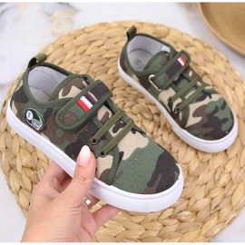 Dětské tenisky Atletico camo na suchý zip zelený