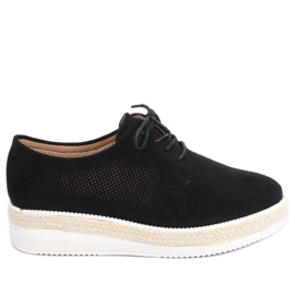 Šněrované mokasíny Guermo Black espadrilky černý