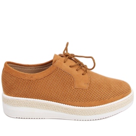Krajkové espadrilky Guermo Camel hnědý Krajkové espadrilky Guermo Camel hnědý