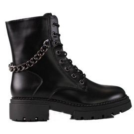 Černé dámské tašky s řetízkem Shelovet na silné platformě černá