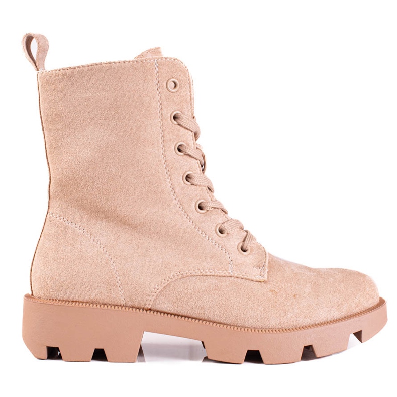 Dámské semišové šněrovací tašky Shelovet, béžové béžový