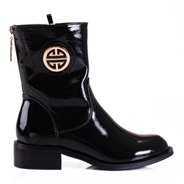 Lakované vysoké kozačky Shelovet černé černý