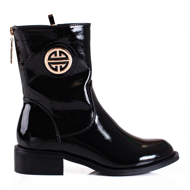 Lakované vysoké kozačky Shelovet černé černá