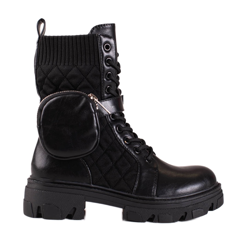 SHELOVET Dámské tašky Black Shelvet s kapsou na suchý zip černá