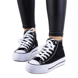 Černé tenisky na platformě Korgay černý