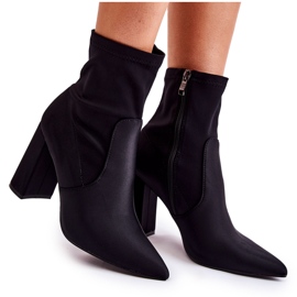 Dámské Materiál Boty Na Podpatku Černá Amile černý