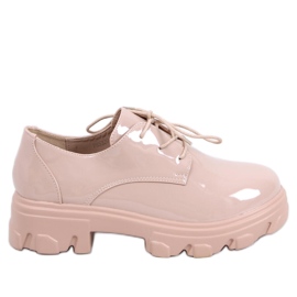 Mokasíny Pragma Nude s vysokou podrážkou béžový růžový